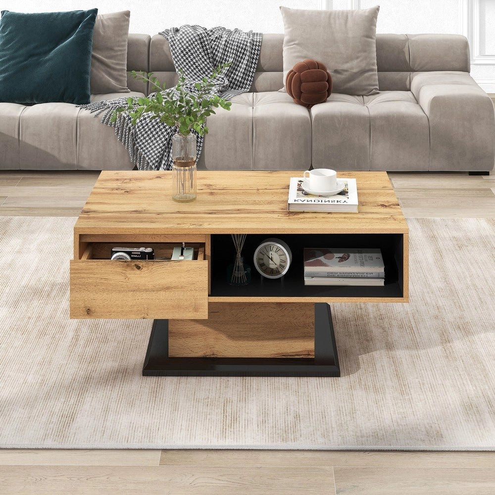 Tavolino da Caff¨¨ con Cassetto e Vano Contenitore ¨C MINIMAL ¨C Legno, Design Moderno