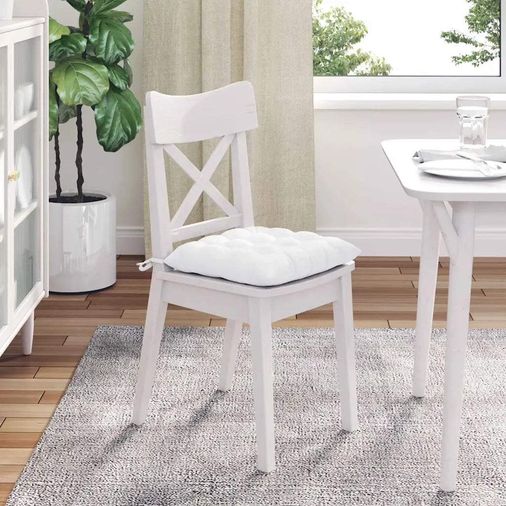Cuscini per Seduta 4 pcs Bianco 40 x 40 x 6 cm Tessuto 42015157