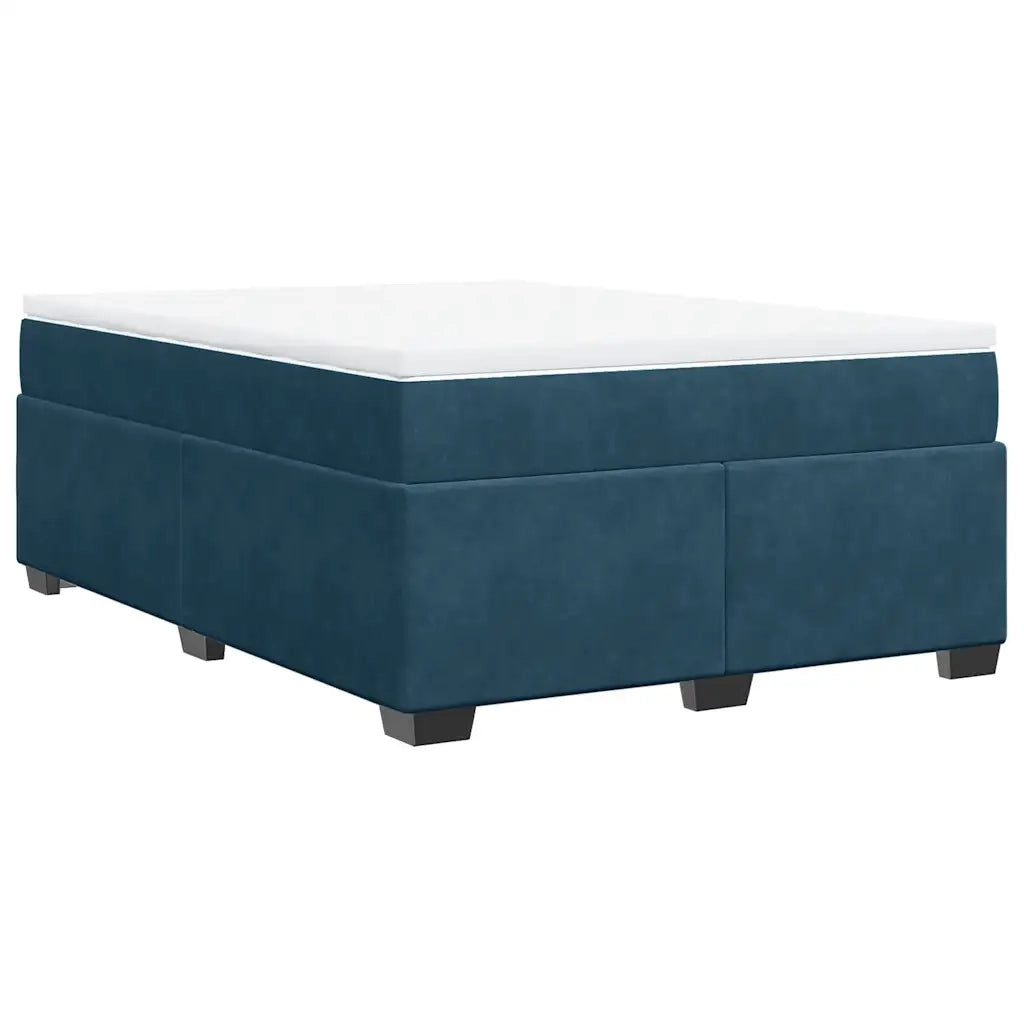Giroletto a Molle con Materasso Blu Scuro 140x190 cm in Velluto 3285285