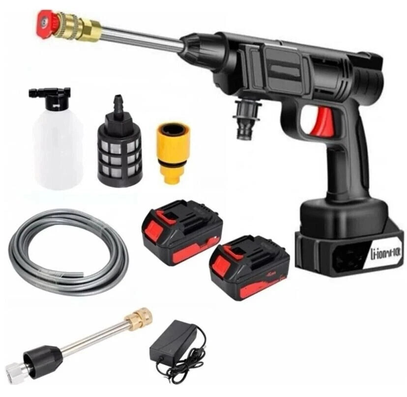 IDROPULITRICE PISTOLA PORTATILE A BATTERIA PRESSIONE ACCESSORI 48V BATTERIA