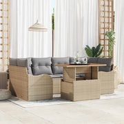 Set Divano da Giardino con cuscino 7 pcs beige e grigio chiaro