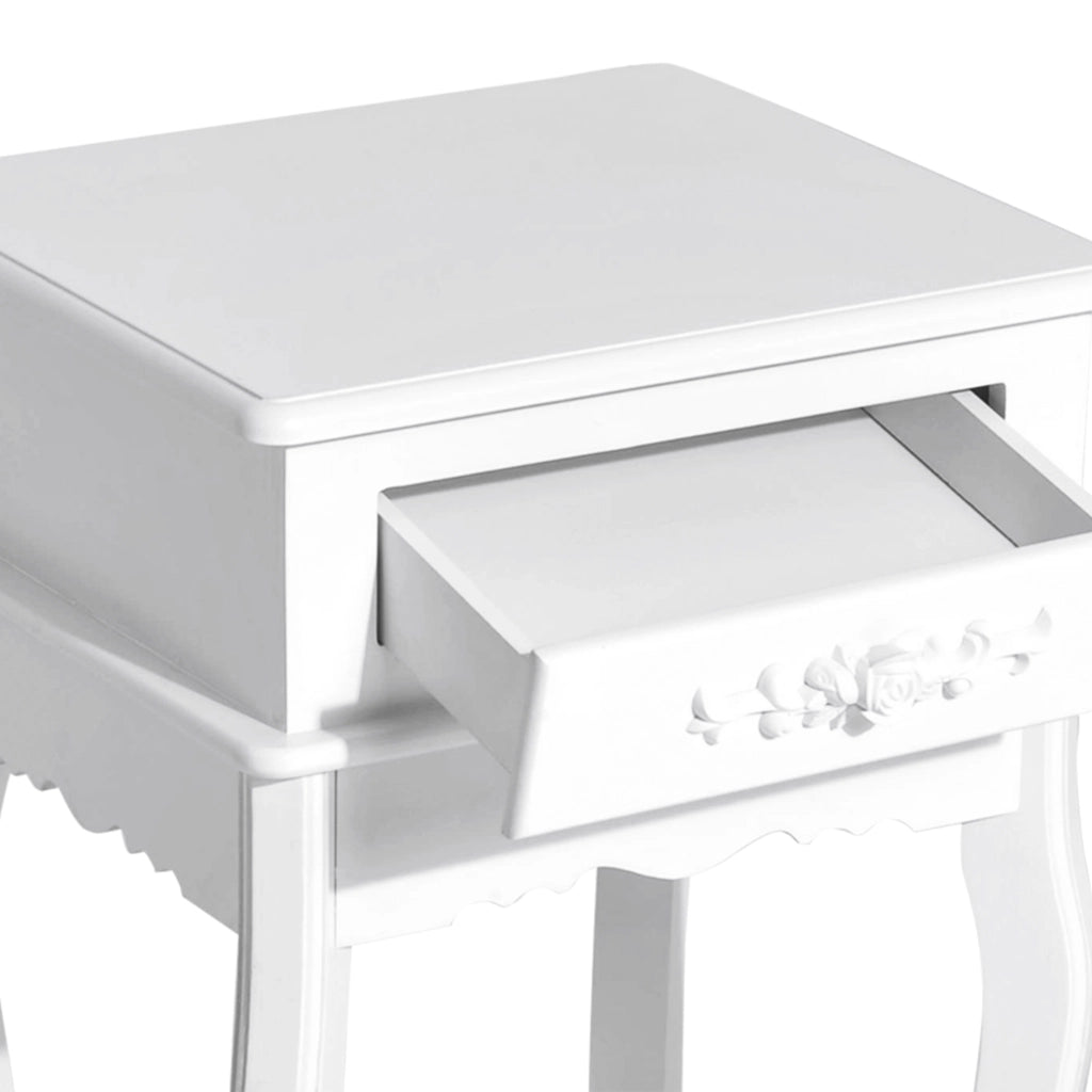 Comodino con 1 Cassetto ¨C zephmum ¨C Bianco Legno 40x35x60 cm