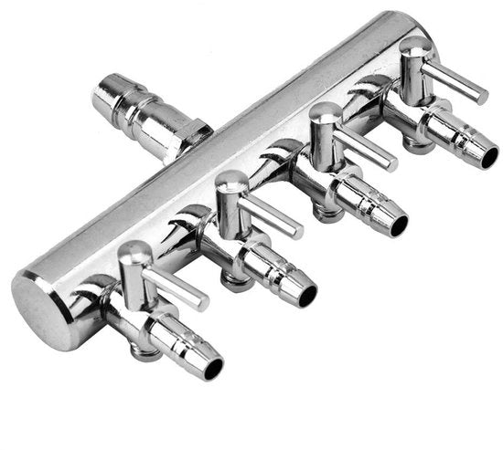 Accessori per pompa di aria - Valvola regolabile di aria - Acciaio inossidabile - Spreedatore di aria per acquario - Pomp di ossigenazione - Regolazione semplice - Distributore di aria per acqua