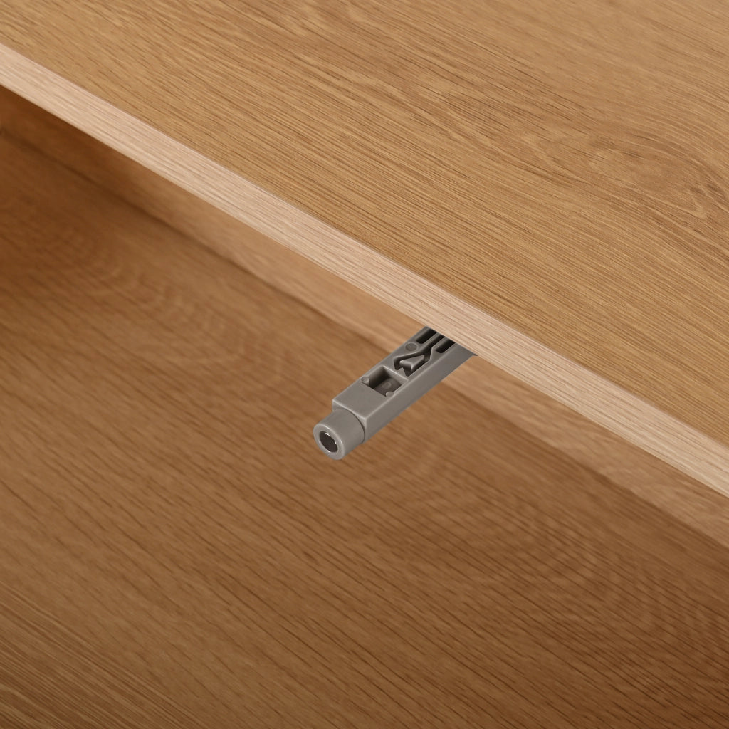 Cassettiera 115.5x38.0x75.0 cm con 6 cassetti e struttura geometrica 3D in MDF naturale