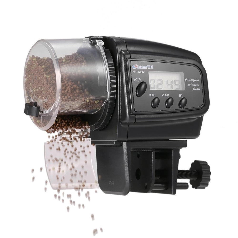 Trade Shop - Dosatore Distributore Cibo Pesci Con Timer Display Lcd Per Acquario Automatico -