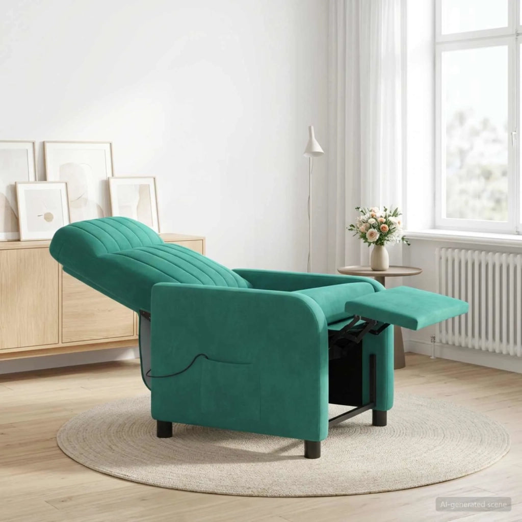 Poltrona Massaggiante Turchese Velluto (V) 42035129