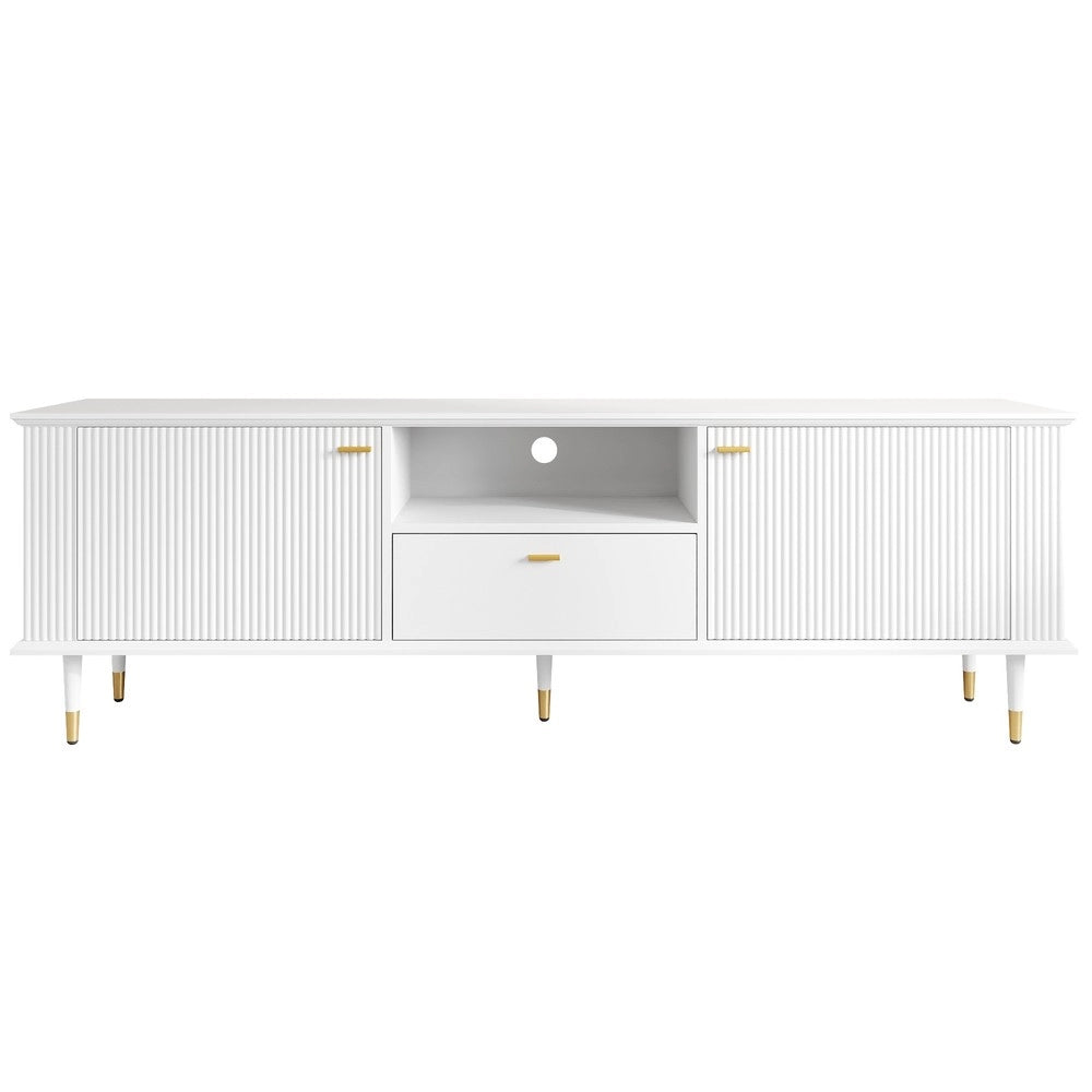 Mobile TV con Cassetti e Ante ¨C MINIMAL ¨C Bianco/Nero/Legno