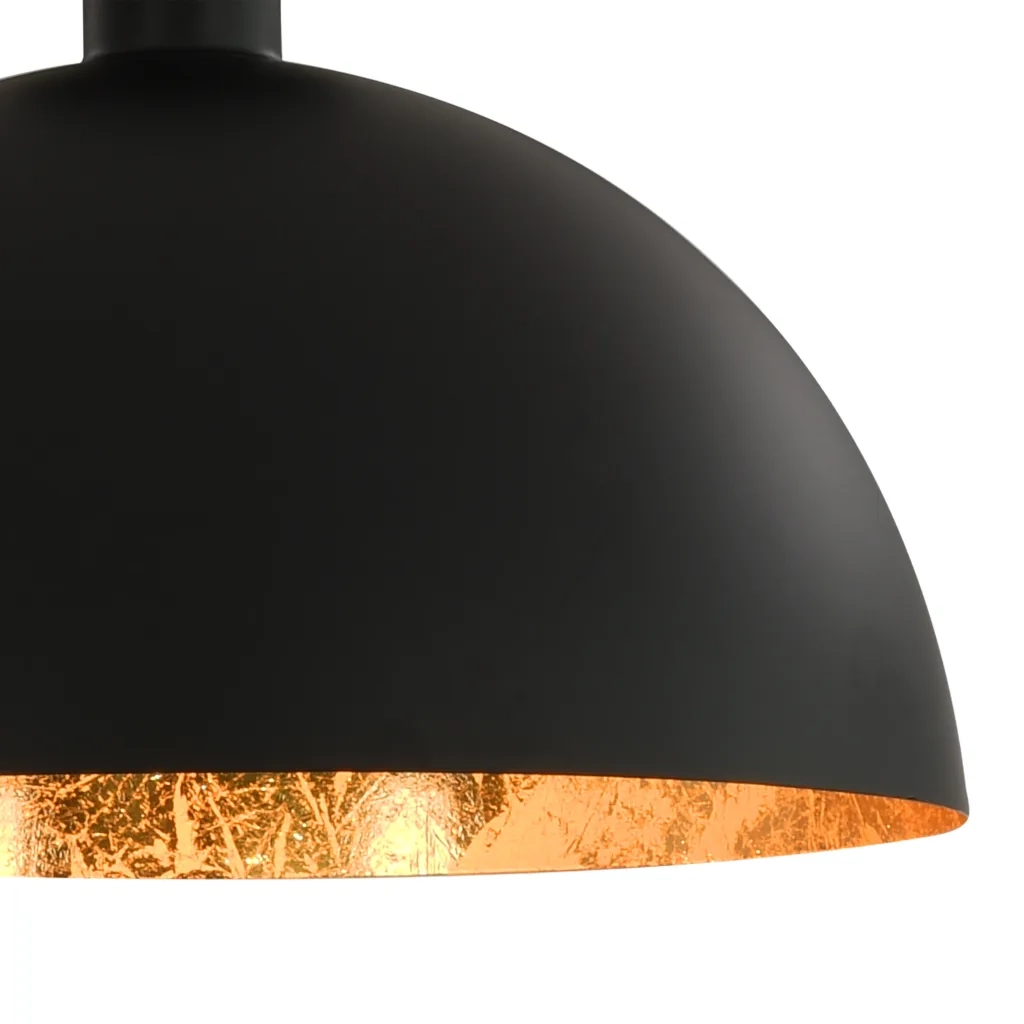 Set di 2 plafoniere semi-sferiche moderne per uso residenziale 35 x 17,5 cm in metallo nero 02_0045977