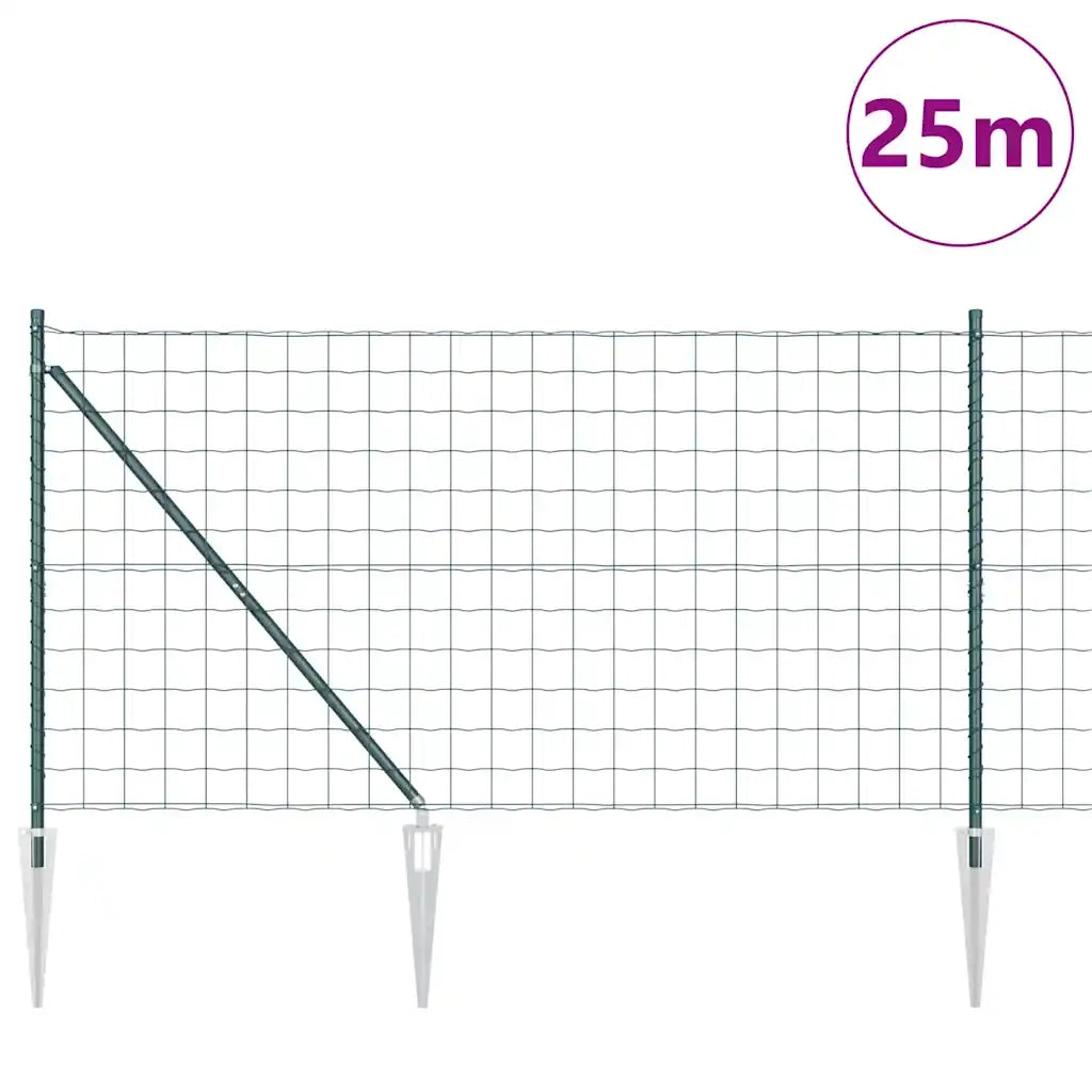 Recinzione da Giardino | Recinzione con Posto Verde 1 x 25 m Acciaio