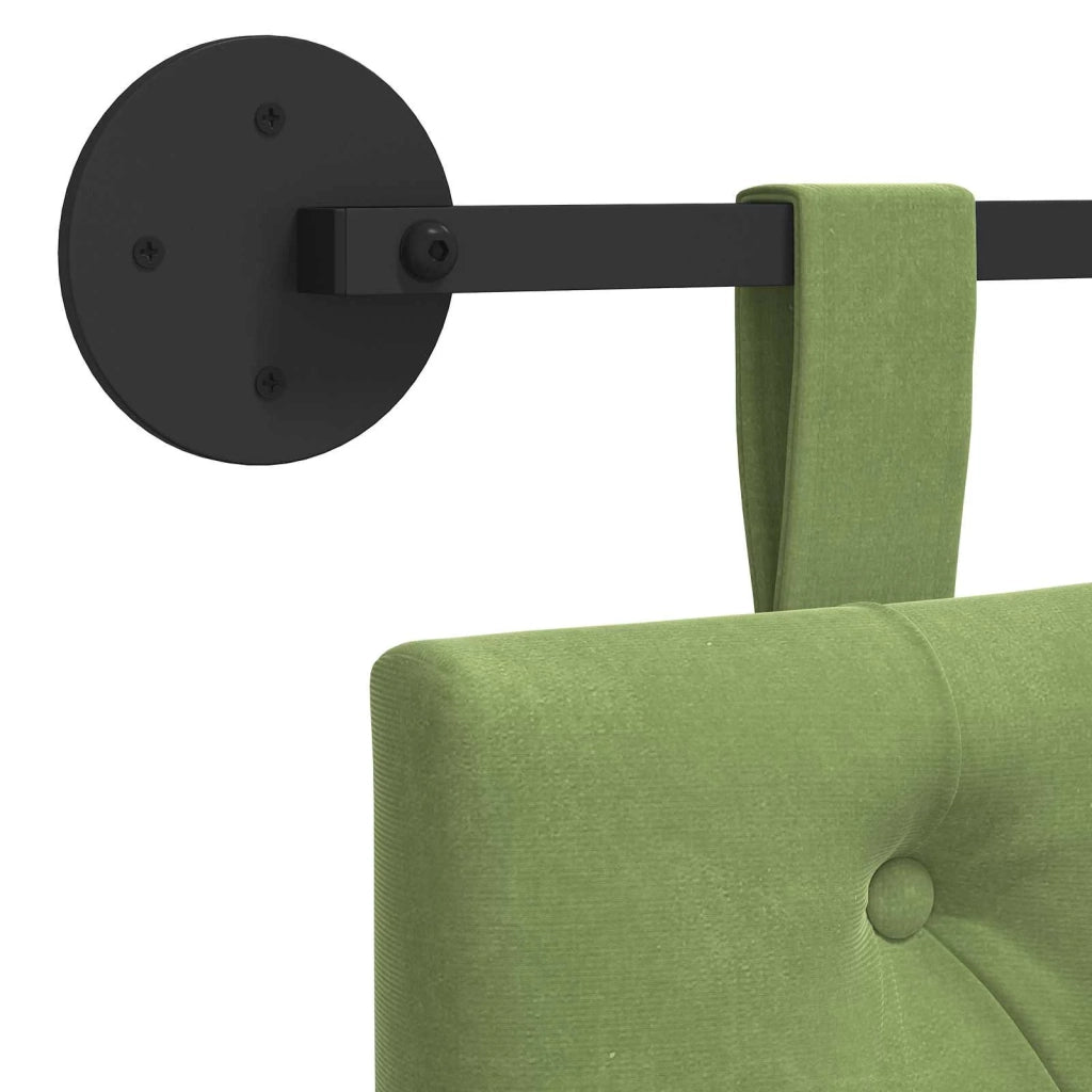 Testiera | Testata sospesa Con luce LED Verde chiaro Velluto