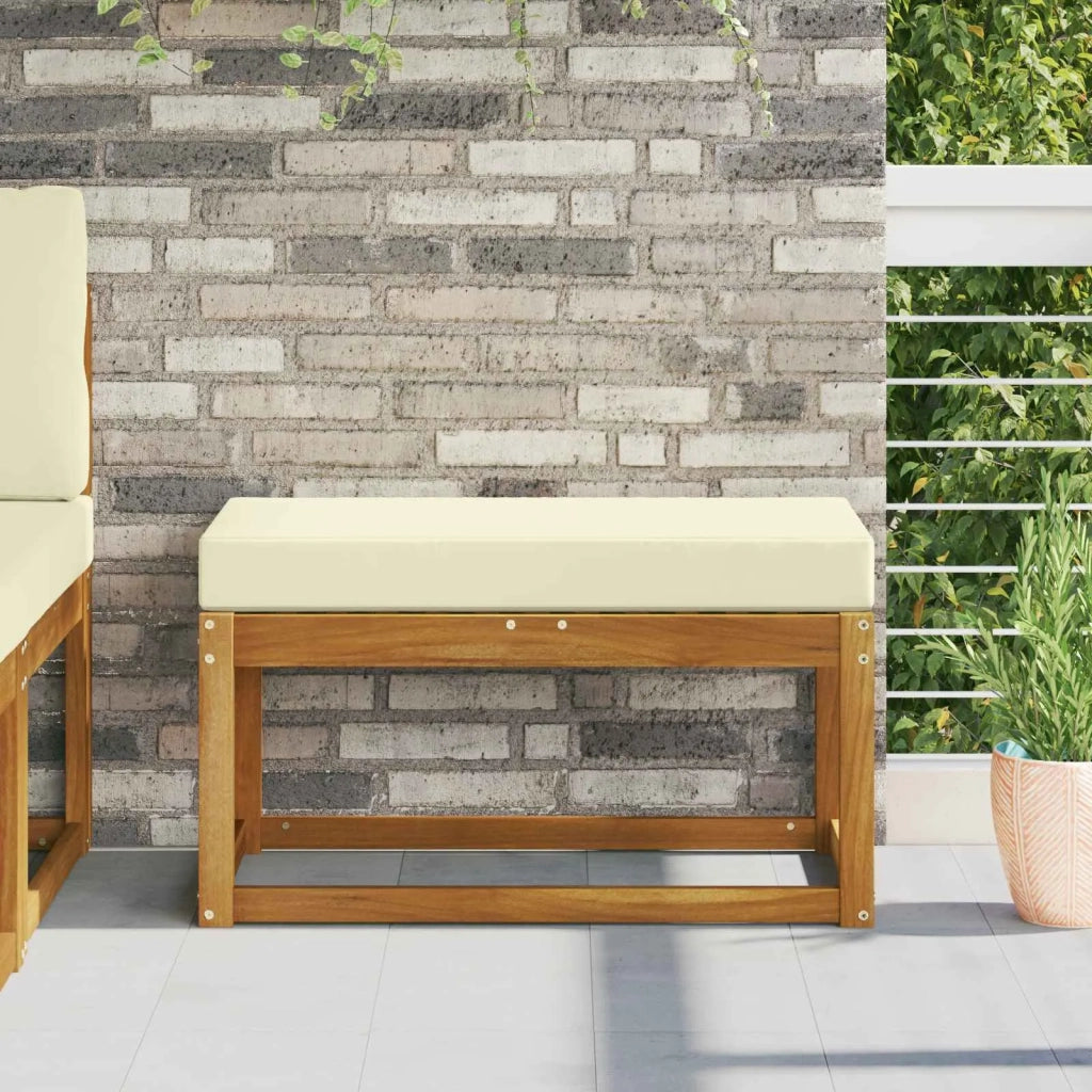 Cuscino da Sedia Esterno 100% Poliestere Crema 80 x 40 x 8 cm 900950