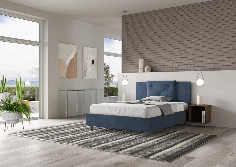 Letto Matrimoniale 160x210 cm Senza Rete Appia Blu