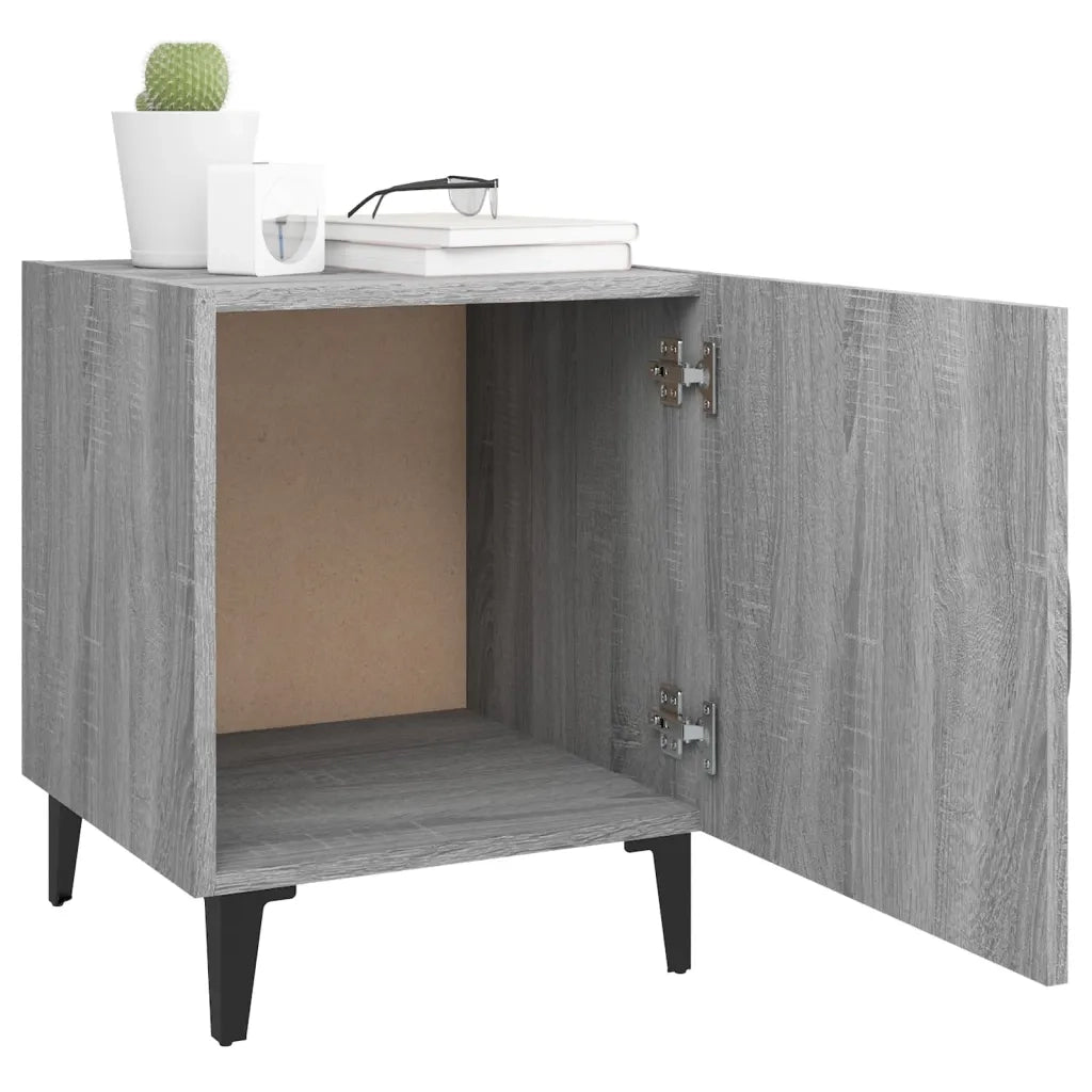 Comodini 2 pz Grigio Sonoma in Legno Multistrato 817318