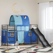 Struttura del letto loft per bambini-Giroletto per bambini Nero e Blu 90 x 190 cm 514993