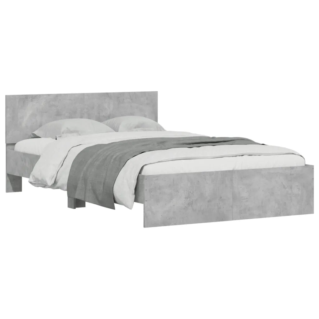 Giroletto con Testiera Grigio Cemento 120x200 cm 3207493