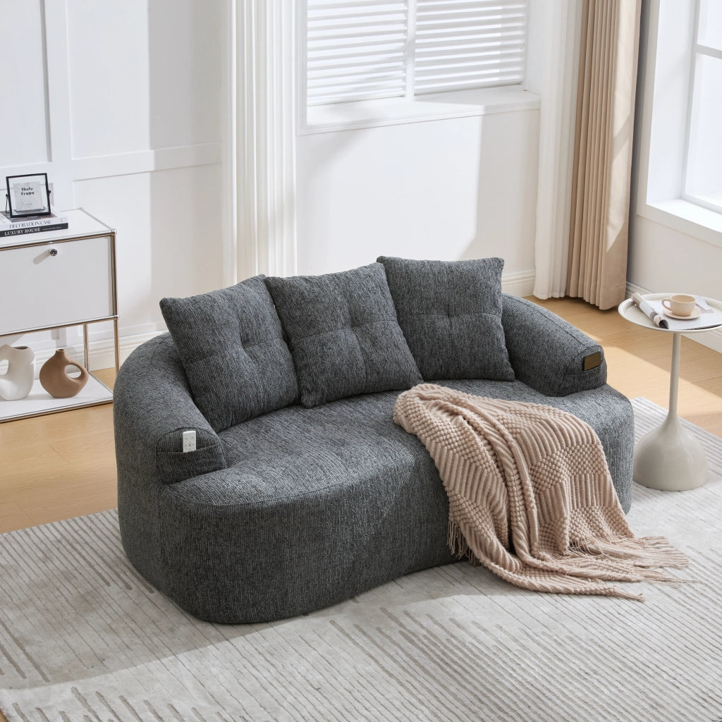 Divano 2 Posti Velluto con Cuscini ¨C MINIMAL ¨C Chenille, Design Compatto