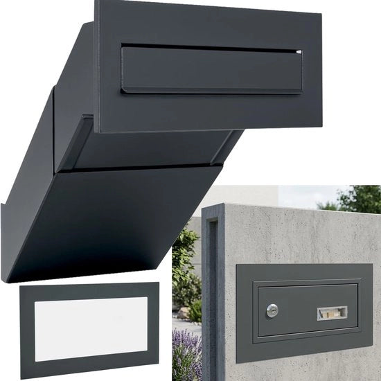 Porta lettere in alluminio per parete - XXL - Dimensioni 305 x 135 mm - Resistente all'usura - Ingresso per porta lettere in alluminio