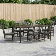 Set da pranzo per esterni 7 pz Nero polyrattan 3448940