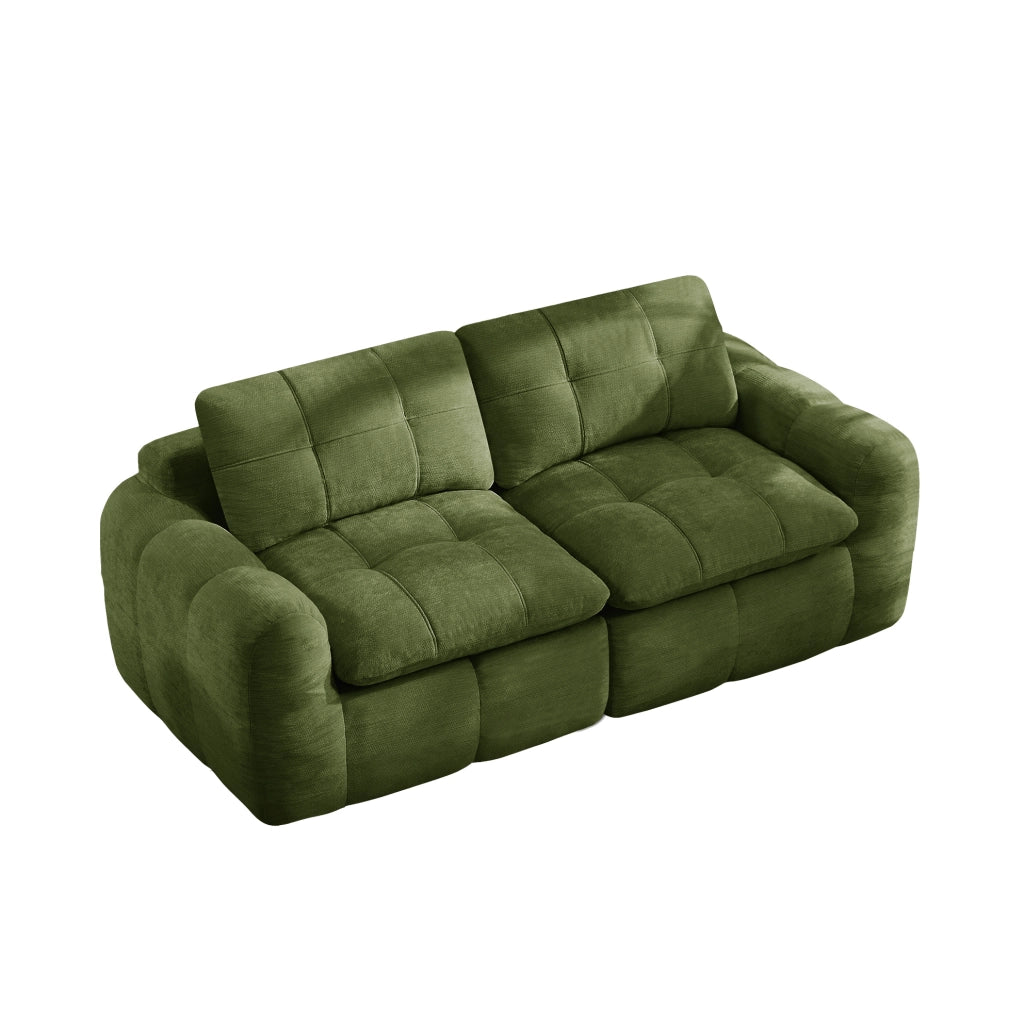 Divano modulare in chenille verde 194x97x68 cm