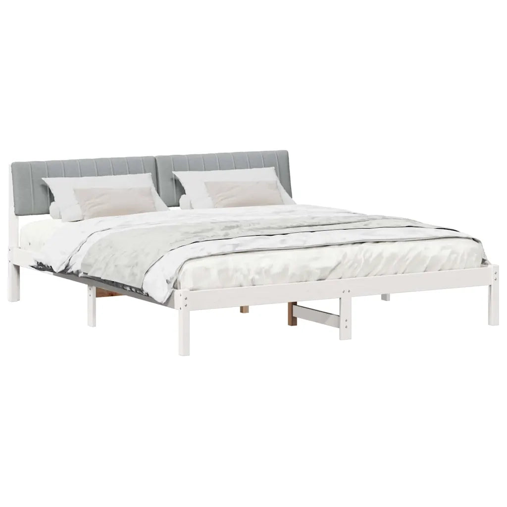 Struttura del Letto Bianco e grigio chiaro 180 x 200 cm 3394357