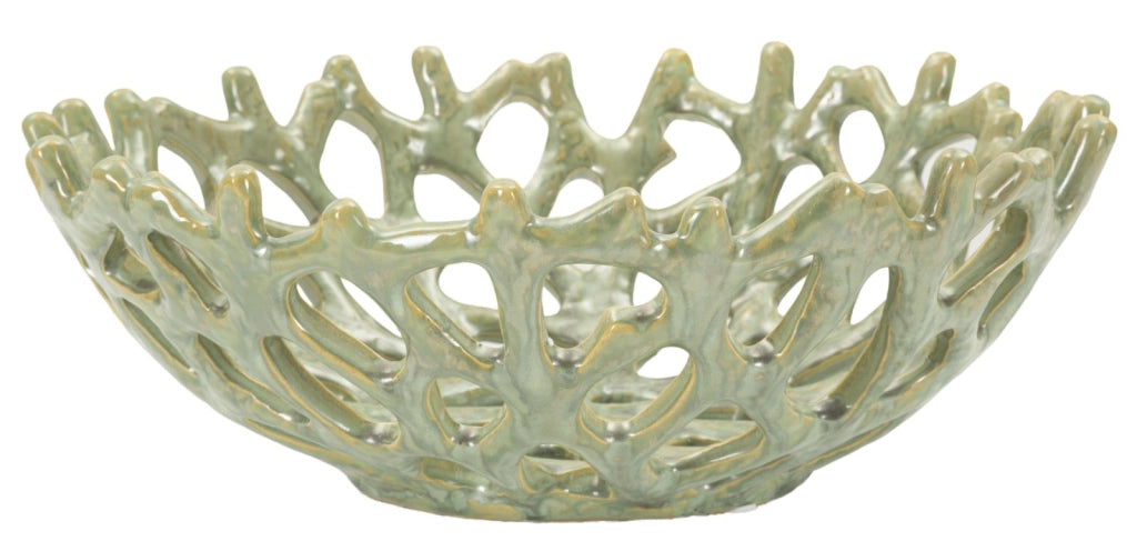 Svuotatasche Coral Ø35x13 cm in Ceramica Verde