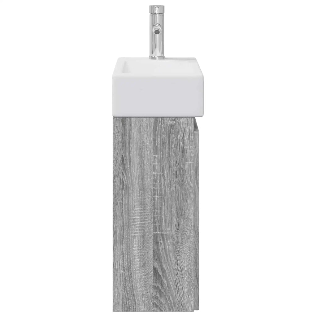 Mobile Bagno | Armadio da bagno con rubinetto Sonoma grigio 45,5 x 22,5 x 84 cm