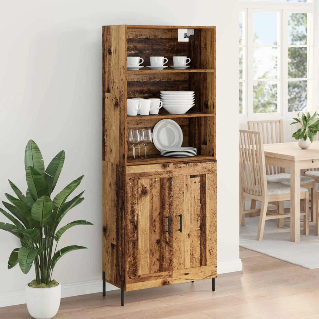 Credenza | Madia | Buffet da pranzo | Armadio da pranzo Legno vecchio 69,5 x 32,5 x 180 cm Legno multistrato