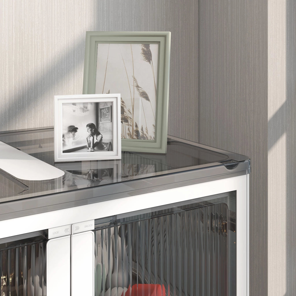 Scatola di Stoccaggio, 3 pezzi, Pieghevole, con Ruote ¨C Minimal ¨C 60x42x34, Bianco