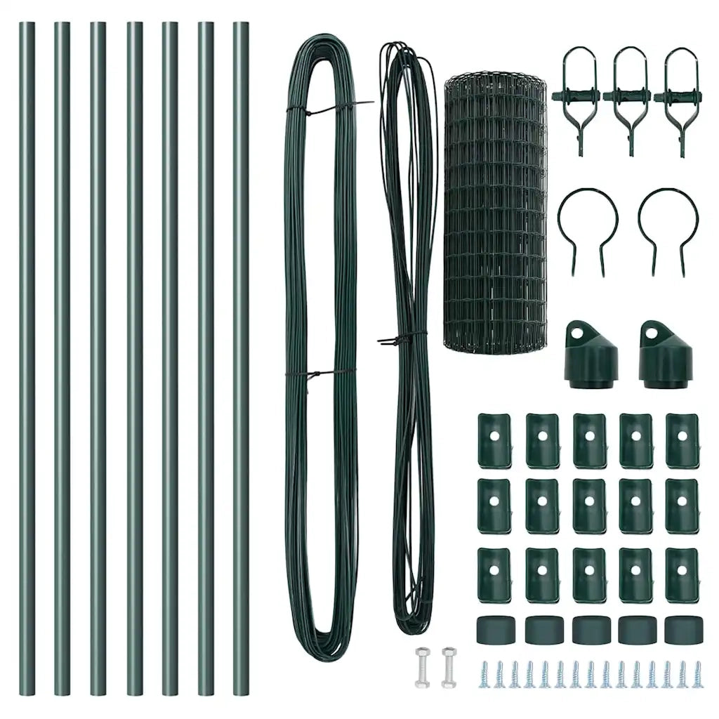 Recinzione da Giardino | Recinzione con Posto Verde 0,8 x 10 m Acciaio e PVC