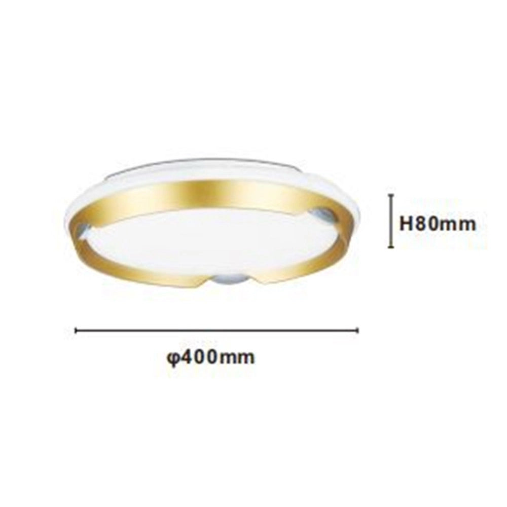 Trade Shop - Plafoniera Led Rotonda Da Soffitto Cerchio Oro Bianco 45w Luce Fredda 6500k 71701 -