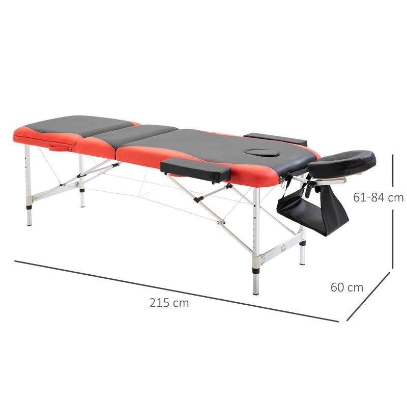 LETTINO MASSAGGI PORTATILE PIEGHEVOLE E PROFESSIONALE IN ALLUMINIO