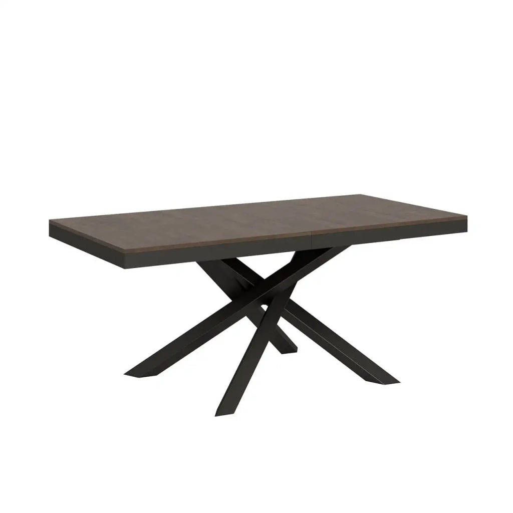 Tavolo allungabile 180/284x90 cm Volantis Evolution colore noce telaio e gambe antracite