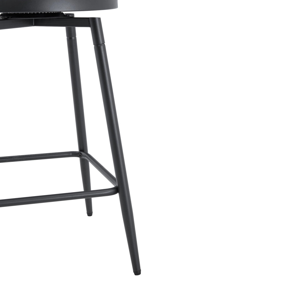 Sgabello da bar con schienale Windsor e seduta imbottita in PU nero HOMVRA