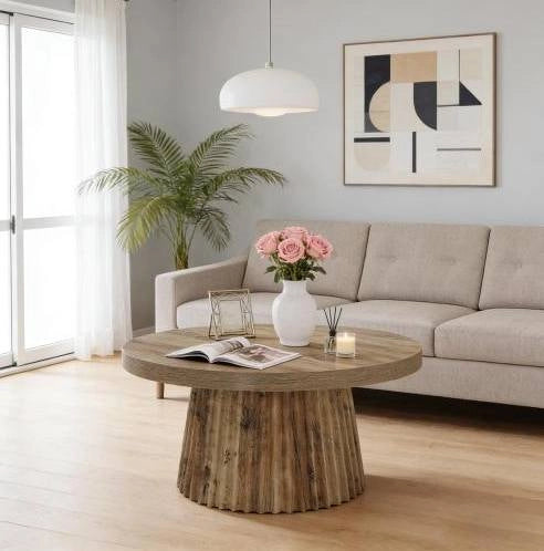 TAVOLINO DA CAFFÈ Rotondo 80 cm MDF Marrone