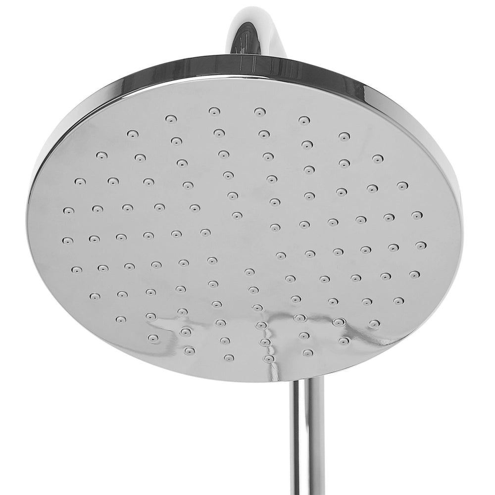 Set Doccia Miscelatore Ottone Argento con Funzione Pioggia Finitura Lucida Glamour Modern