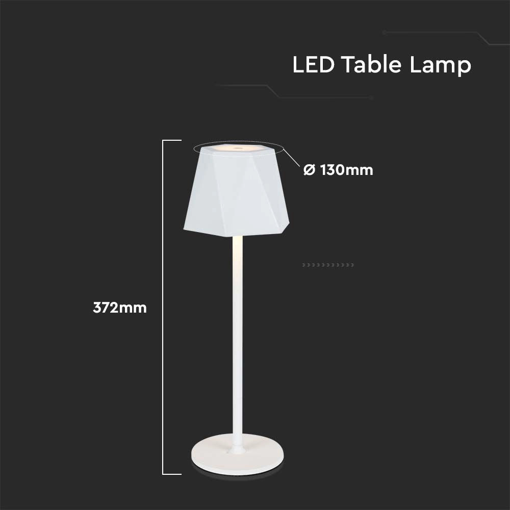 Lampada LED da Tavolo 1.5W 130x372mm Bianca Ricaricabile USB Touch CCT Colore Variabile – V-TAC – VT-1034-W