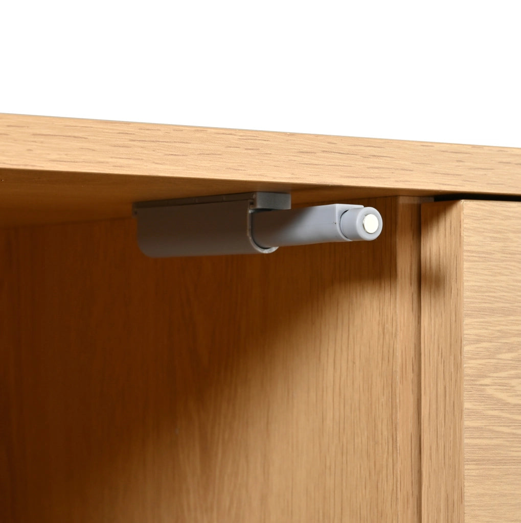 Sideboard 140x40x80 cm con 2 ante e 3 cassetti in MDF e truciolare naturale