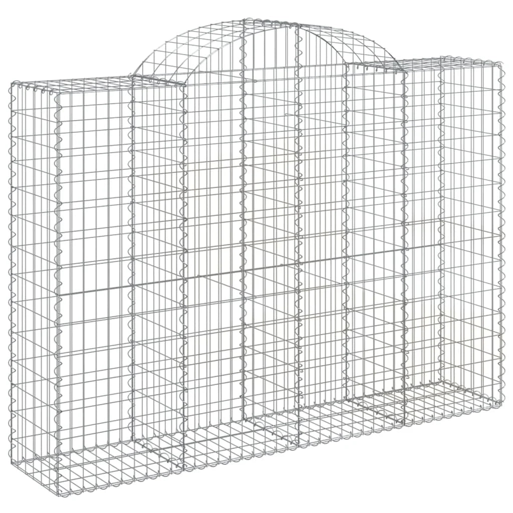 Set di 2 gabbioni ad arco per recinzione gabbia o muro di contenimento 200 x 50 x 140/160 cm ferro zincato argento 02_0041349
