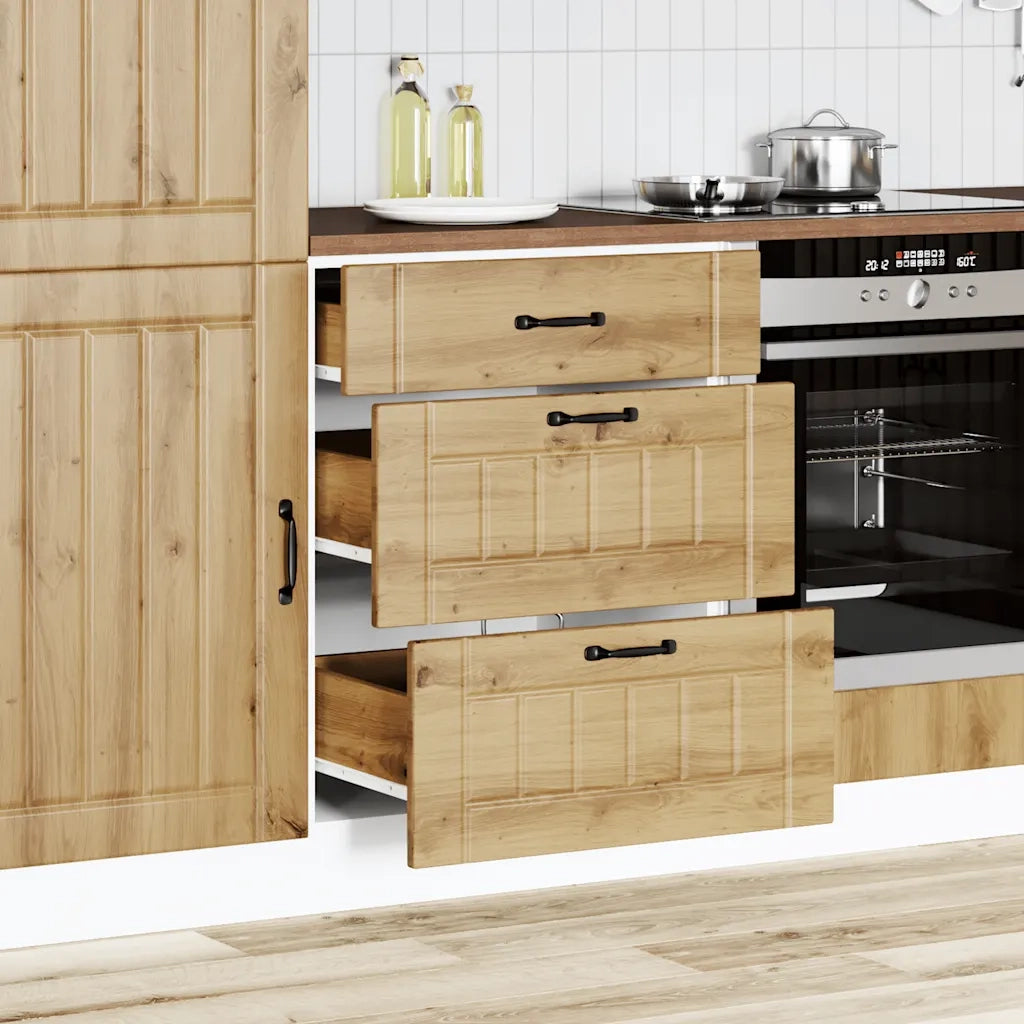 Base da Cucina Lucca Rovere Artigianale in Legno Multistrato 854278