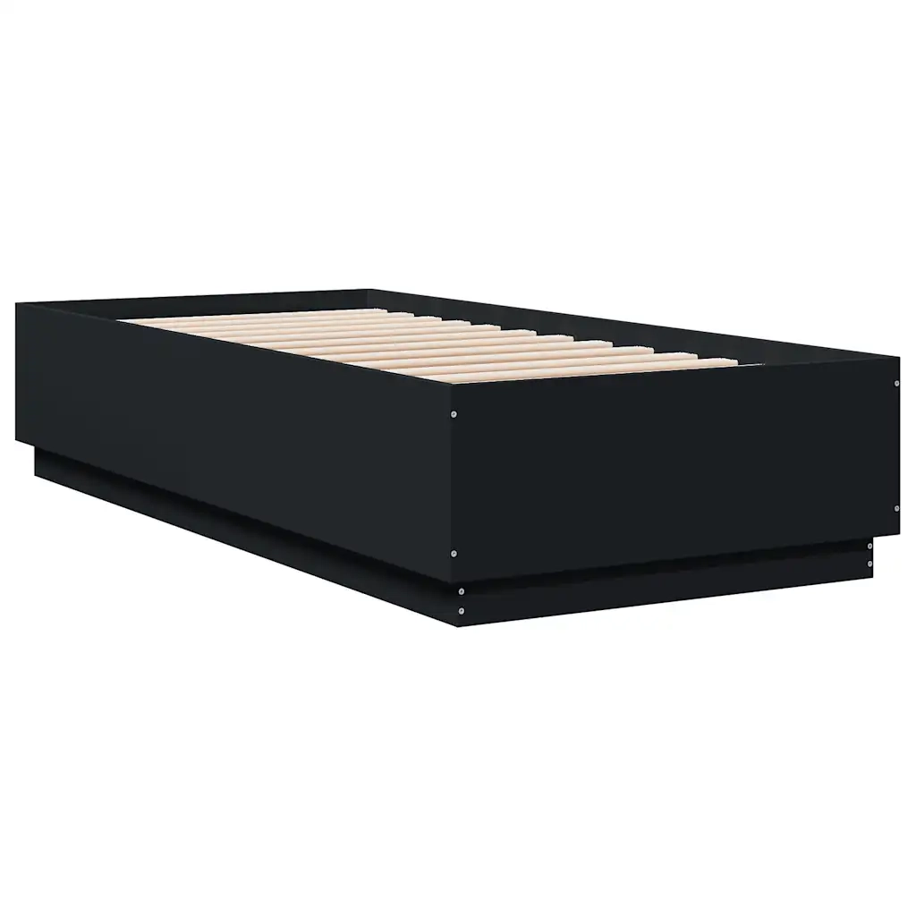 Giroletto-Struttura Letto Nero 100x200 cm in Legno Multistrato 964981