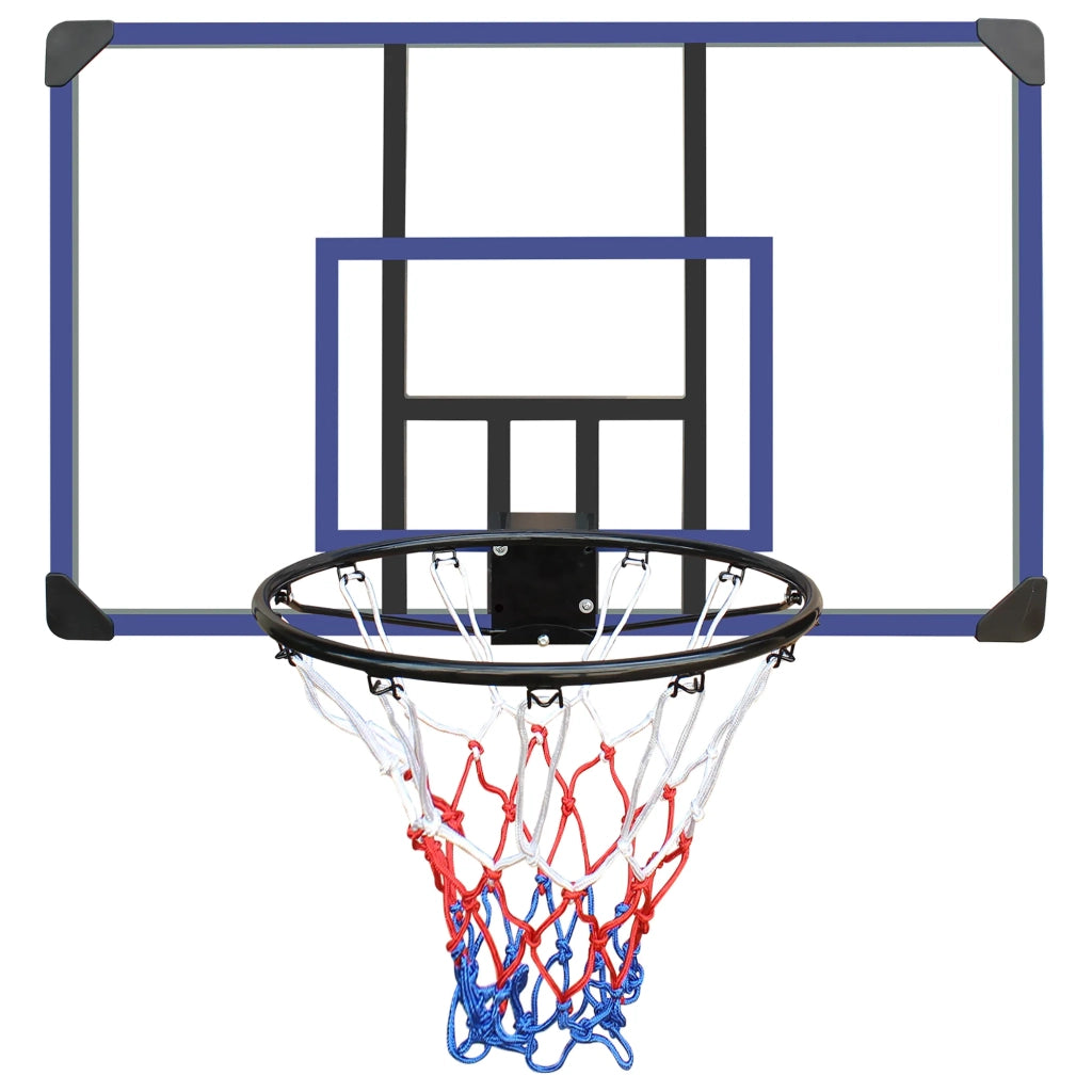 Canestro da basket a muro con tabellone infrangibile e anello, 112x72 cm, per interni ed esterni