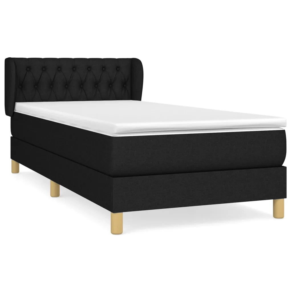 Giroletto a Molle con Materasso Nero 90x200 cm in Tessuto 3127015