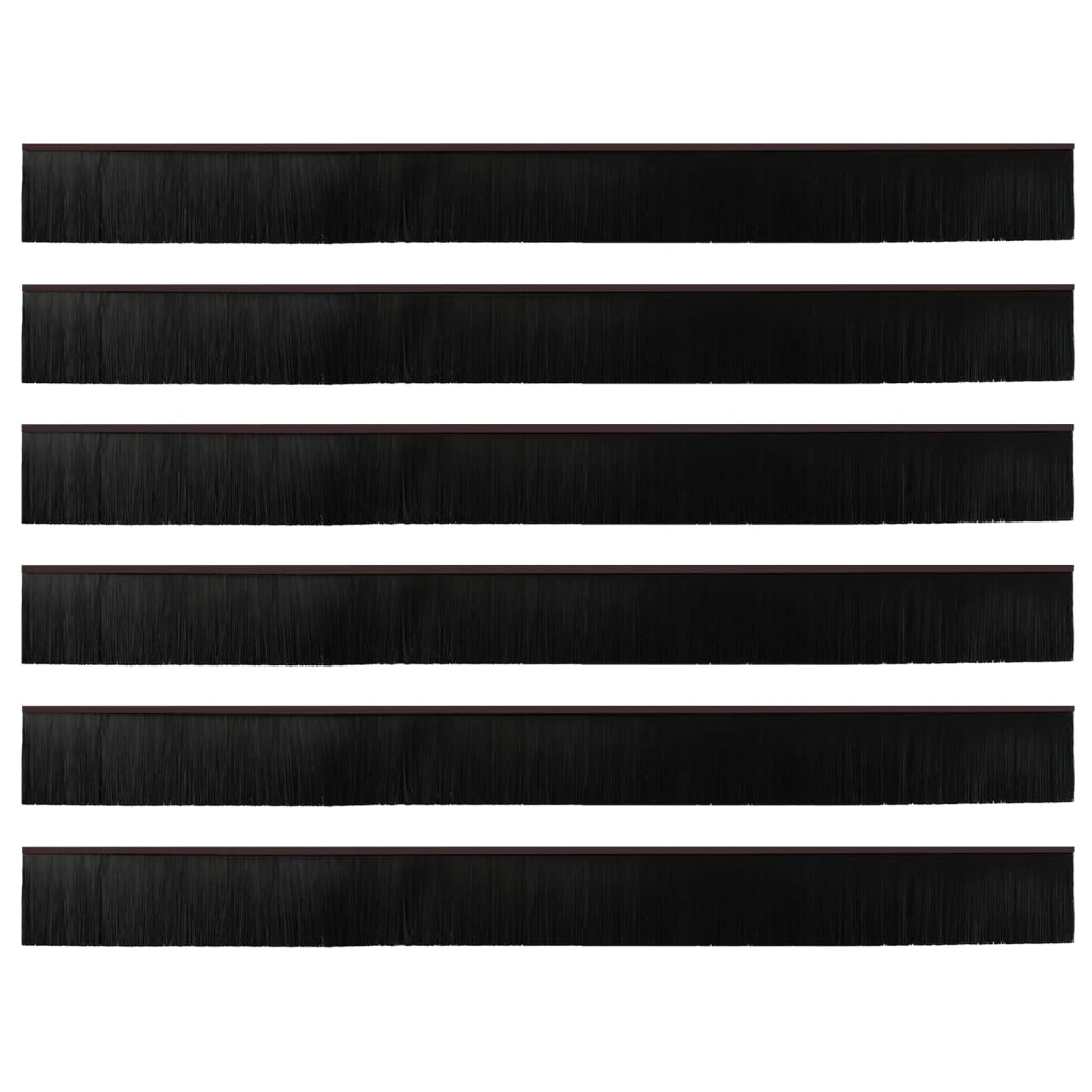 Spazzole per porte autoadesive 6 pz Marrone 100 cm CFW8609393