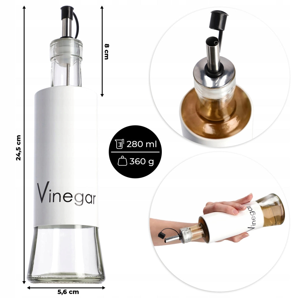Set di 2 bottiglie in vetro KADAX da 320 ml con dosatore per aceto e olio.