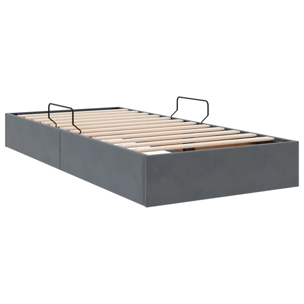 Letto ottomano Grigio Scuro 90 x 190 cm Velluto 3442851