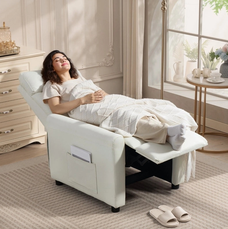 Poltrona Relax inclinabile a 145° con molle a sacco, struttura in acciaio e legno, 73x86x100 cm, colore grigio