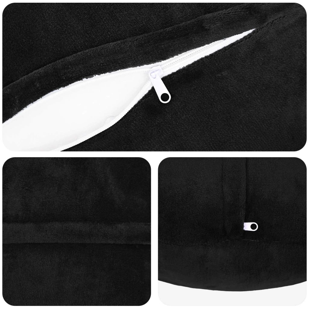 Federa 2 pcs HEERLEN Nero Ø 60 cm Flanella 923103