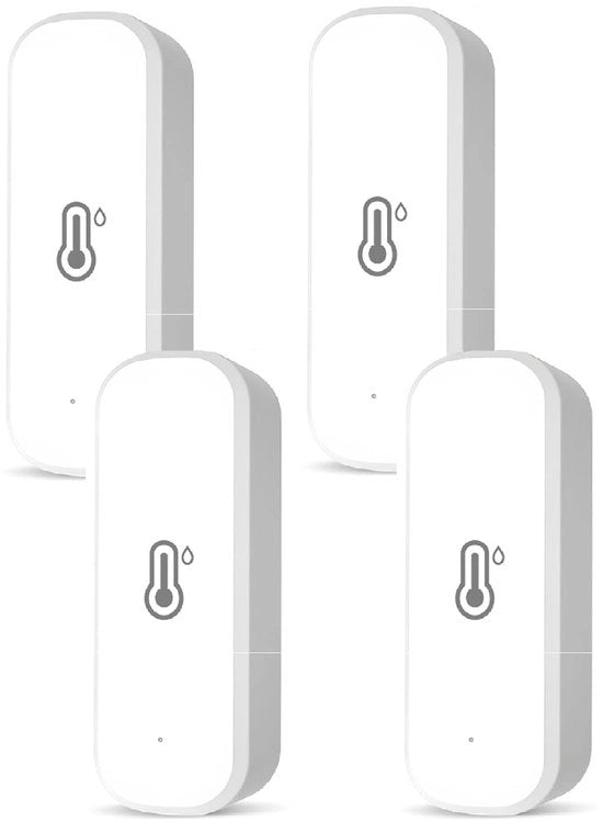 Hygrometro WiFi - Sensore di umidità - Set di 4 - Misurazione della temperatura precisa - Adatto per uso indoor e outdoor