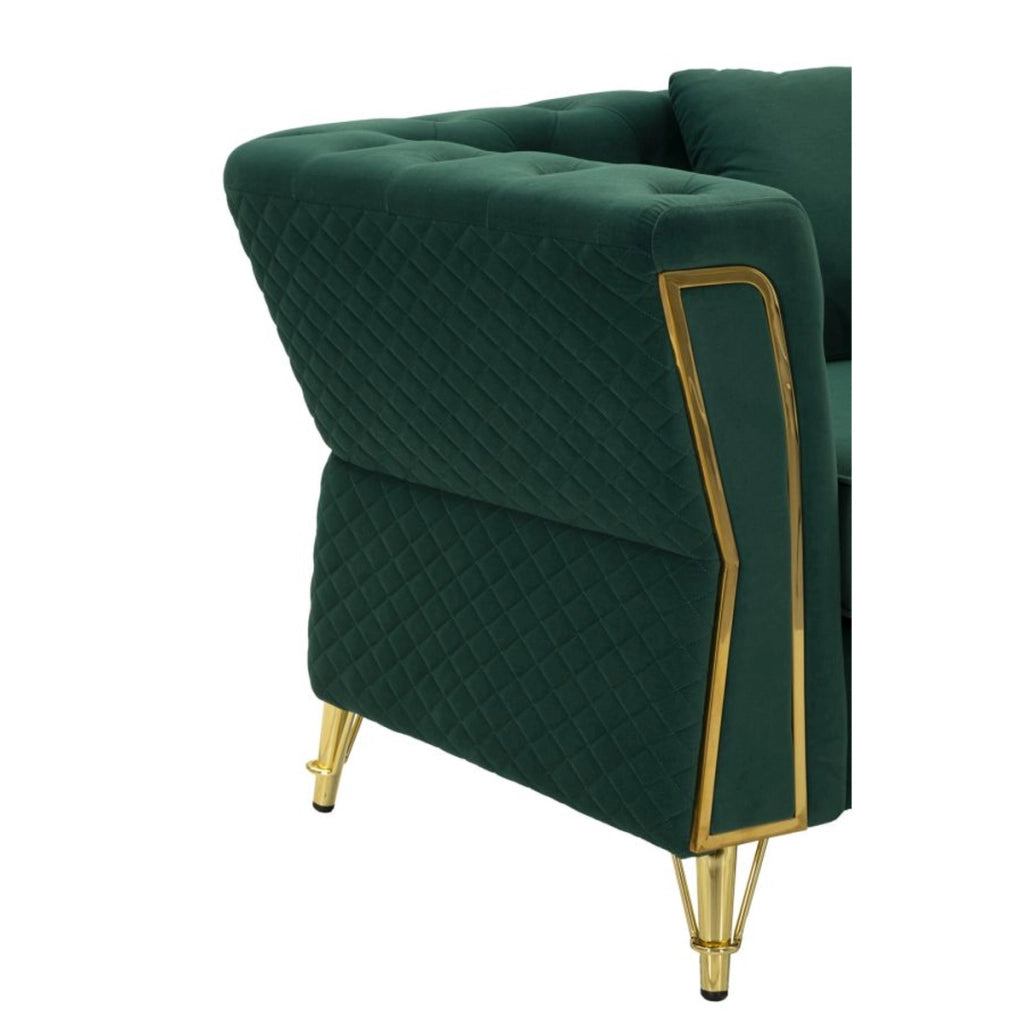 Poltrona VKH321, Verde, Legno, 104x83x76 cm