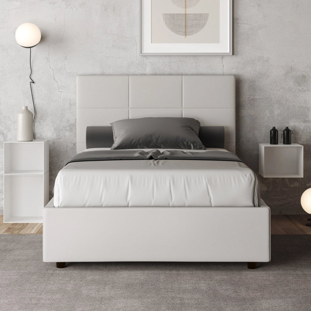 Letto 1 Piazza e Mezzo 120x210 cm Senza Rete Mika Bianco